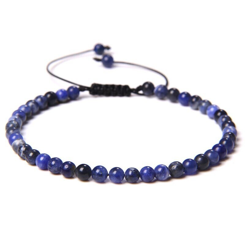 Bracelet Sodalite sur Corde Ajustable 4mm