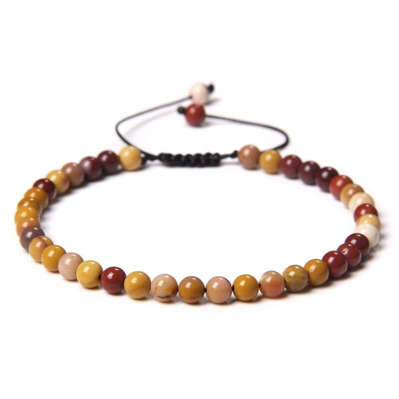 Bracelet Mookaite sur Corde Ajustable 4mm