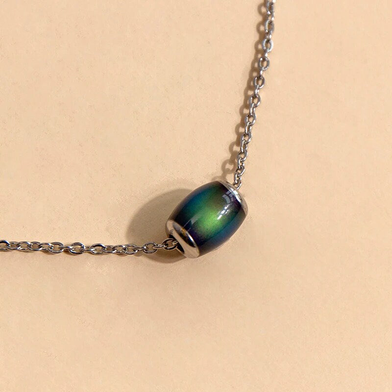 Mood Stone Barrel Bead Necklace