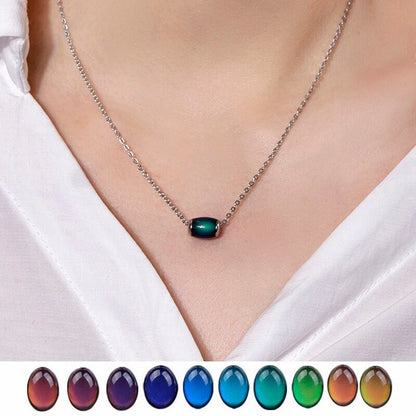 Mood Stone Barrel Bead Necklace