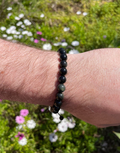 Rainbow Obsidian Eye Bracelet