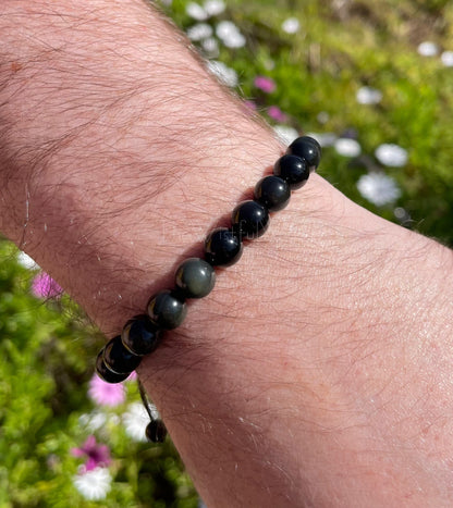 Rainbow Obsidian Eye Bracelet