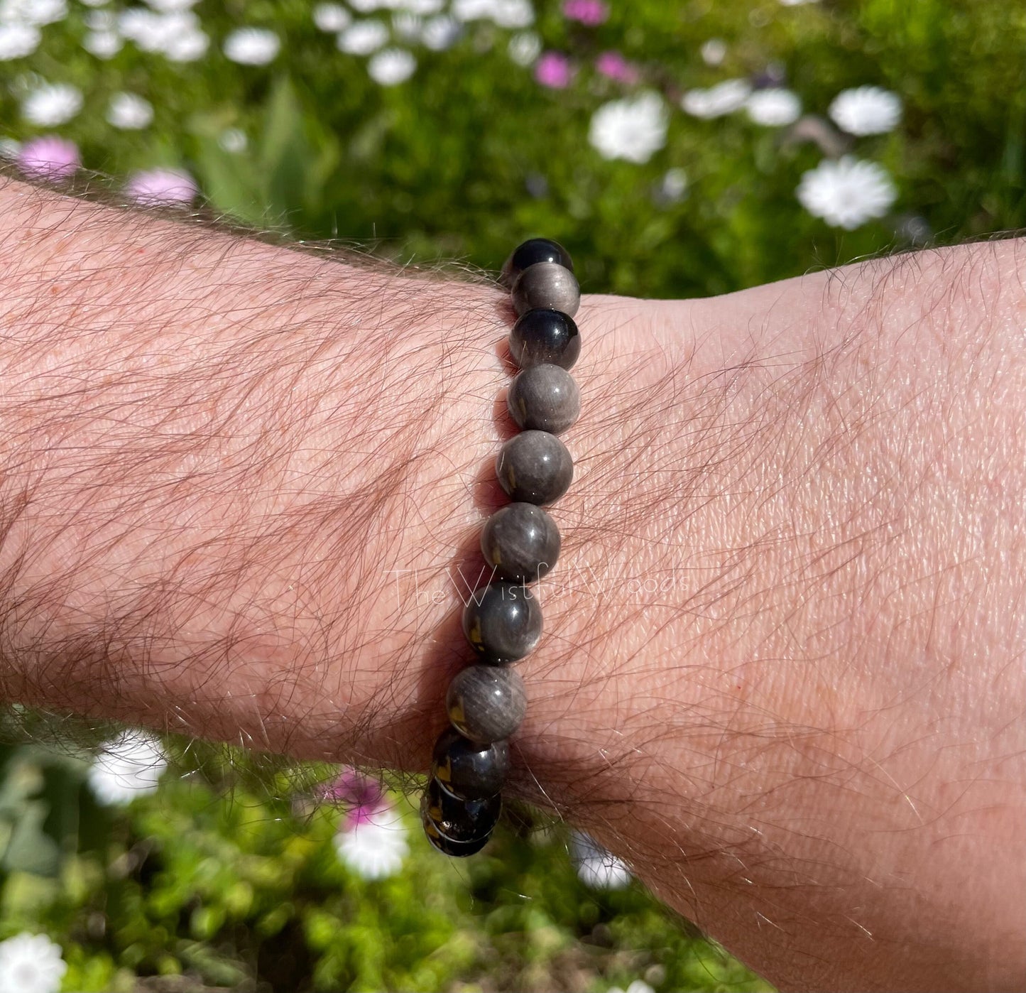 Silver Sheen Obsidian Bracelet