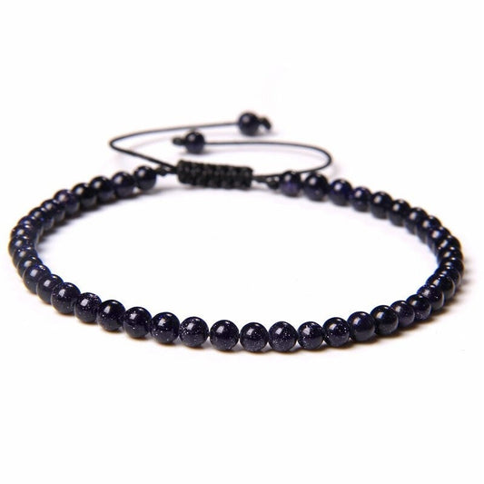 Sparkling Blue Goldstone Bracelet on Adjustable Rope 4mm