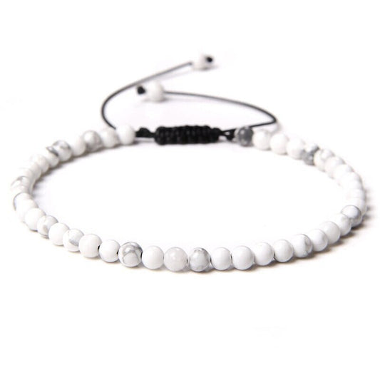 White Turquoise Bracelet on Adjustable Rope 4mm