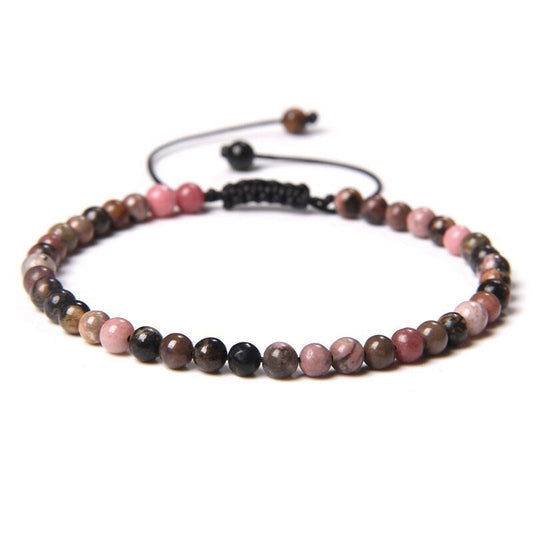 Rhodonite Bracelet on Adjustable Rope 4mm