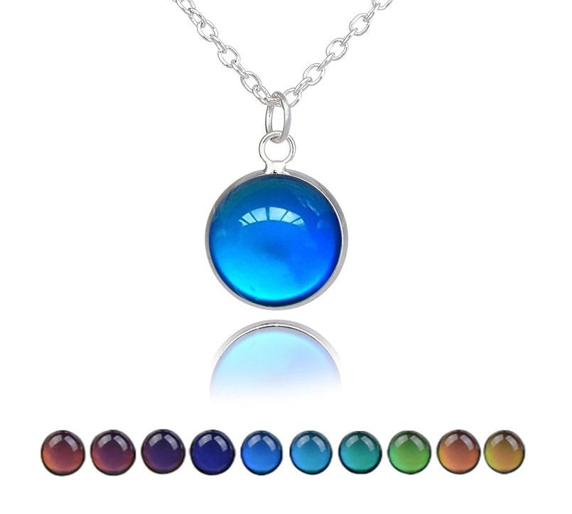 Blue on a hot sale mood necklace