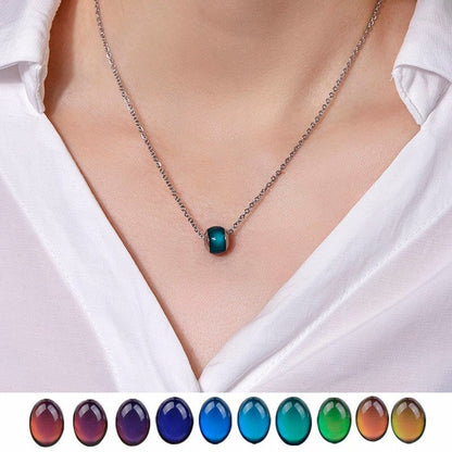 Mood Stone Barrel Bead Necklace