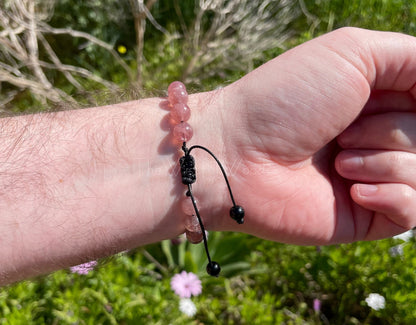 Pink Strawberry Quartz Bracelet