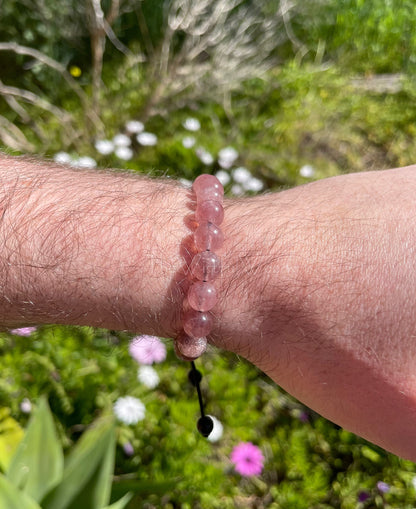 Rosa Erdbeerquarz Armband