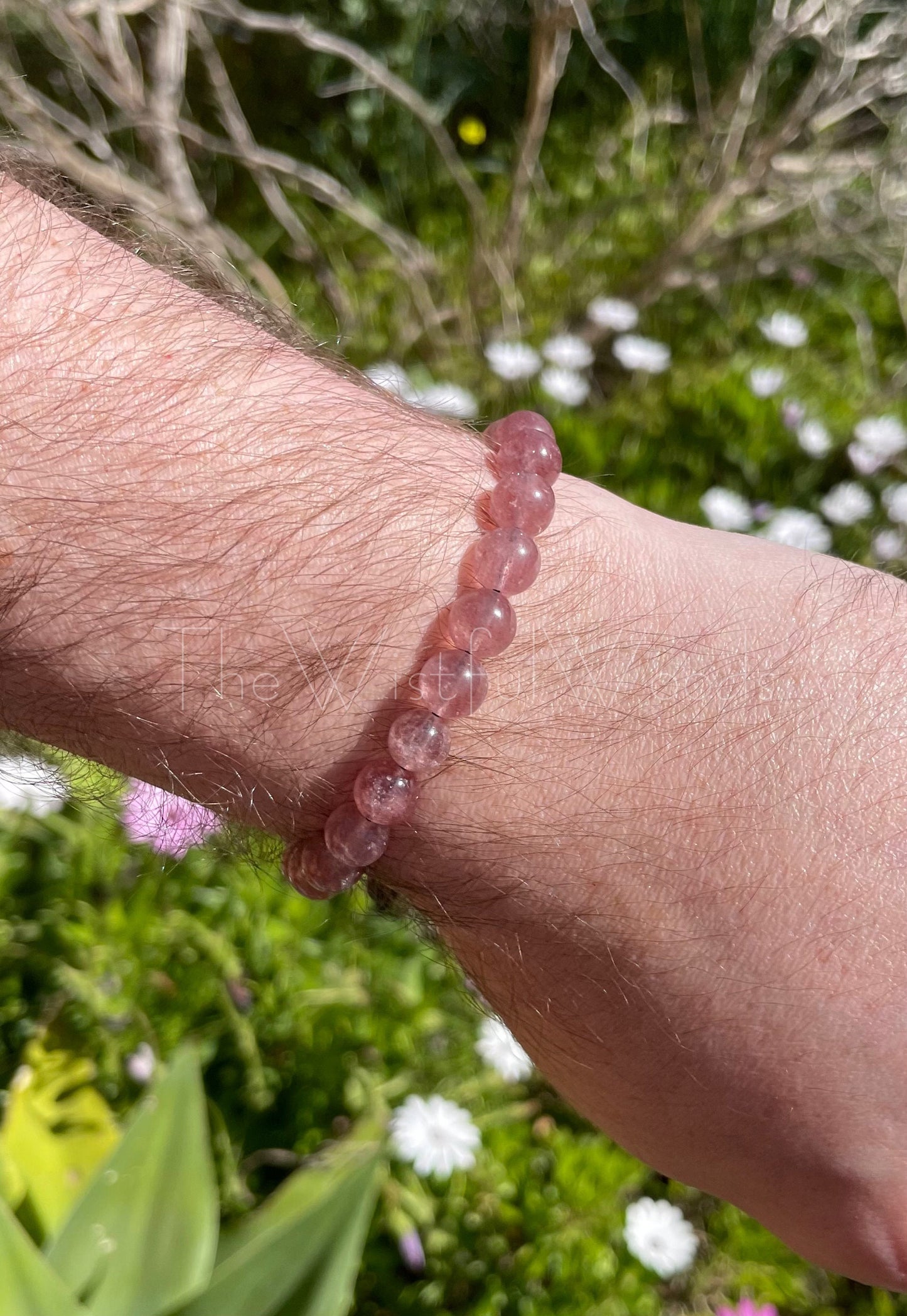 Pink Strawberry Quartz Bracelet