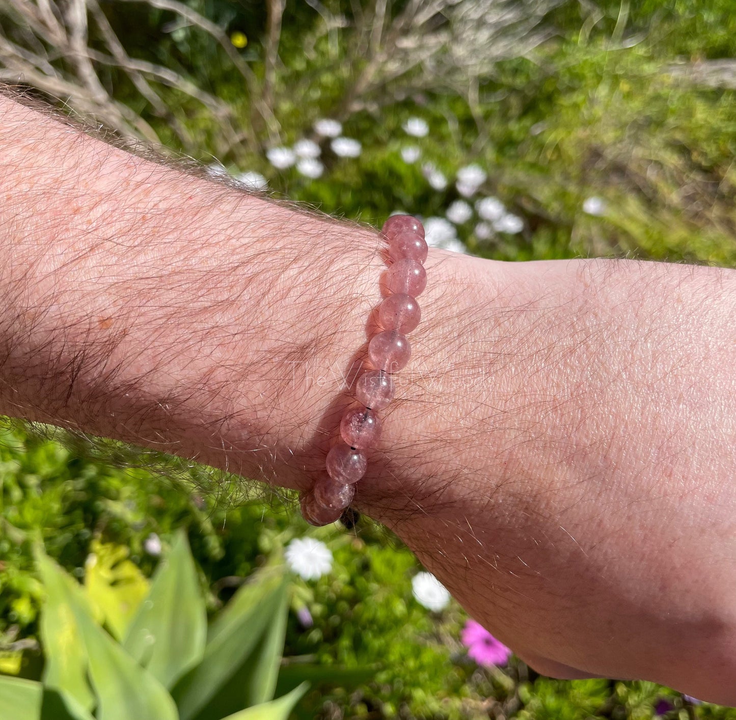 Pink Strawberry Quartz Bracelet