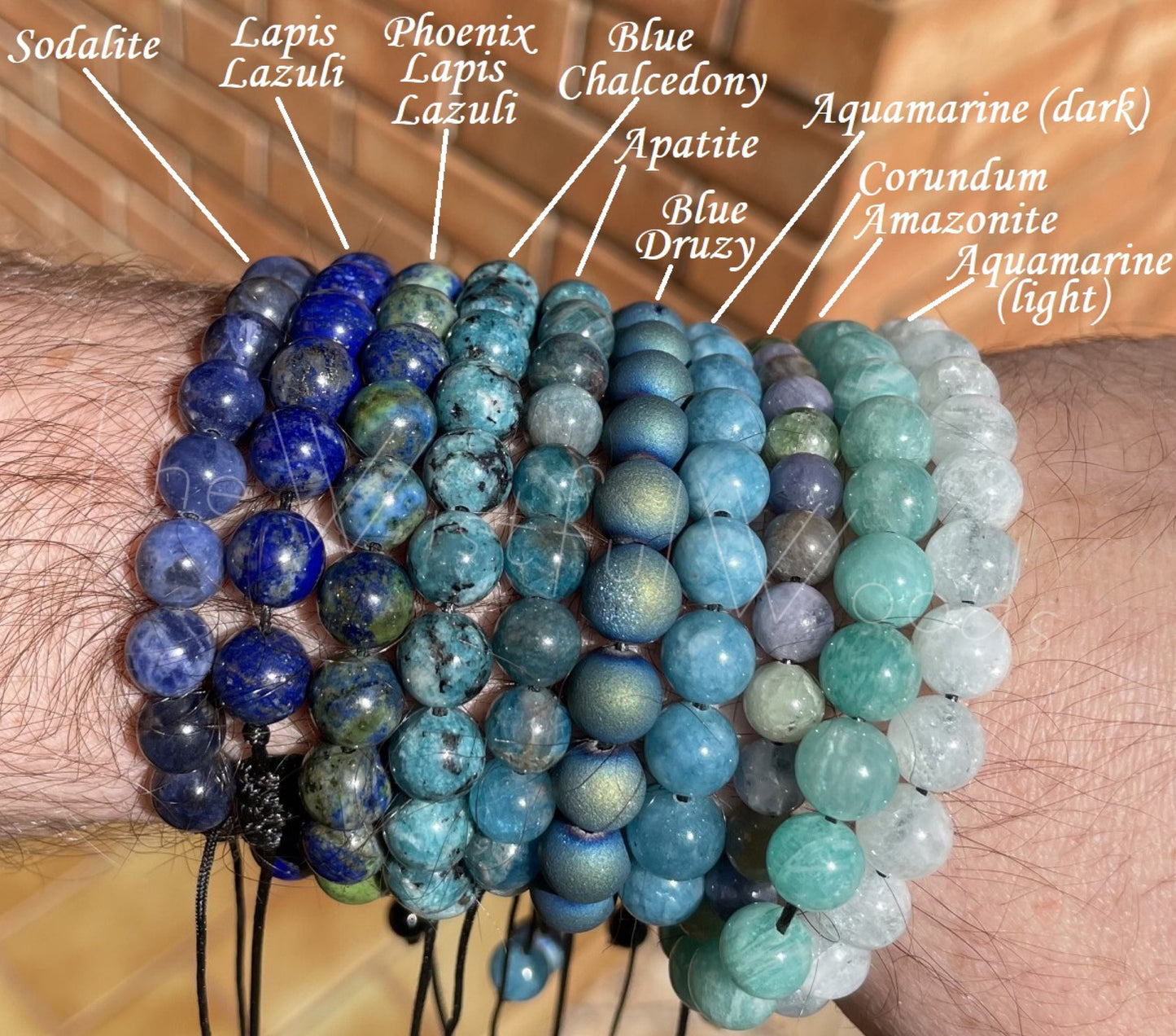 Natürliche blaue Edelsteinarmbänder