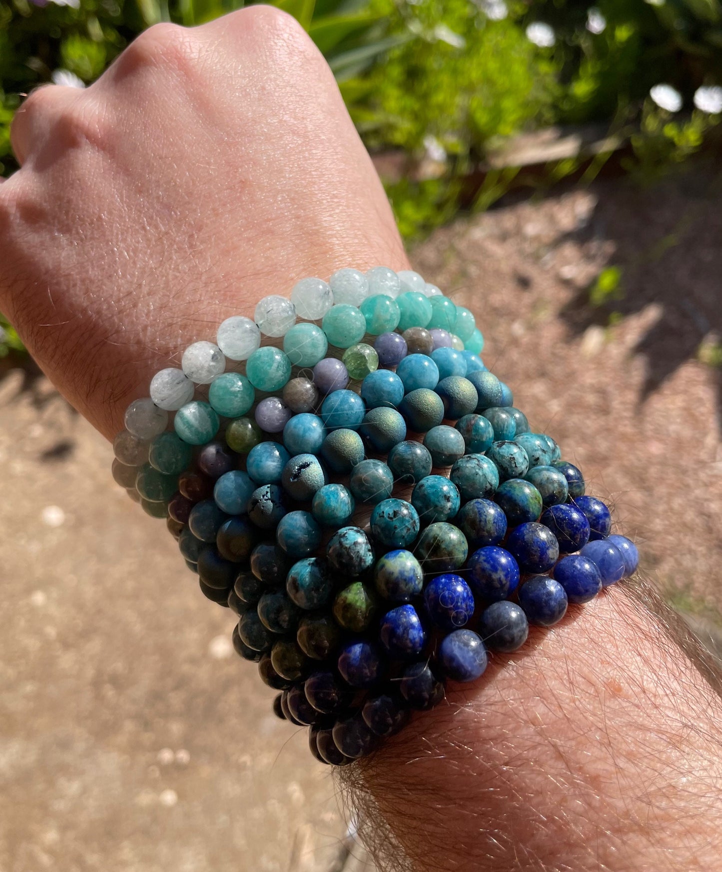 Natürliche blaue Edelsteinarmbänder