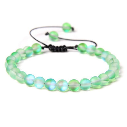 Bracelet en verre sirène vert prairie