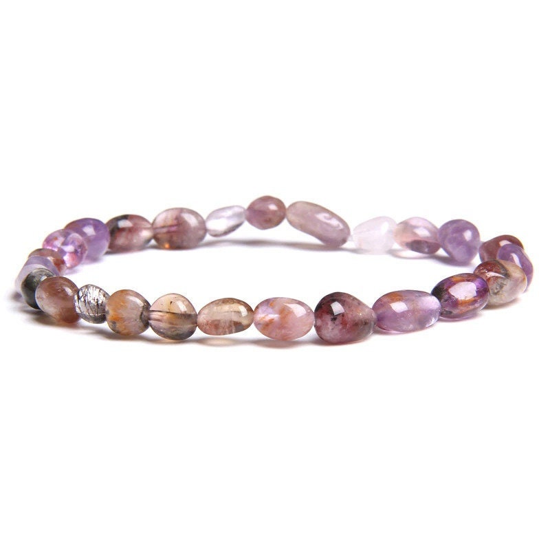 Sparkly Strawberry Quartz Elastic Bracelet