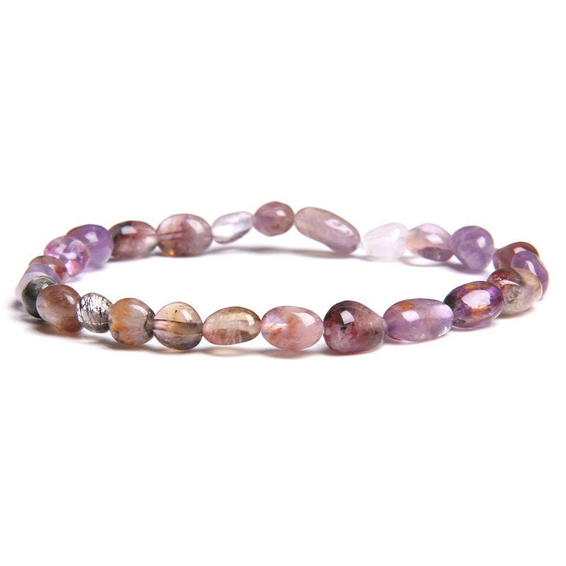 Bracelet en quartz rose naturel