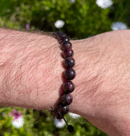 Bracelet Grenat Rouge (Pierre de Naissance de Janvier)