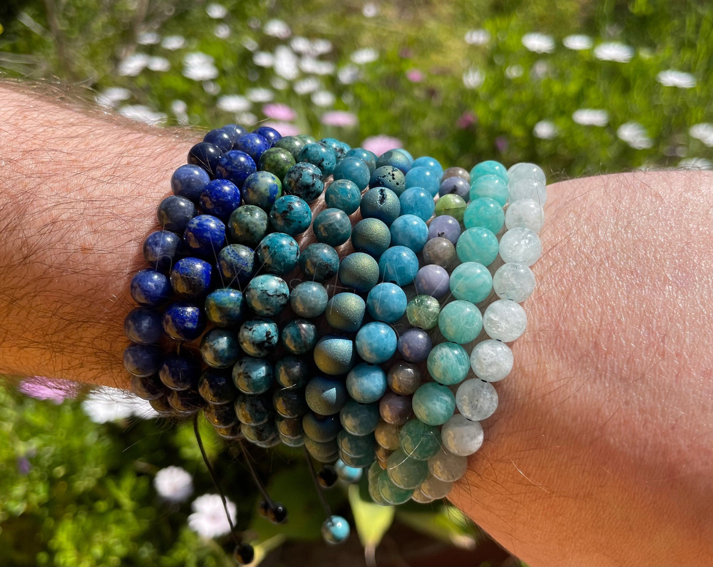 Natürliche blaue Edelsteinarmbänder