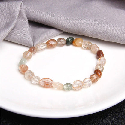 Bracelet en quartz rose naturel