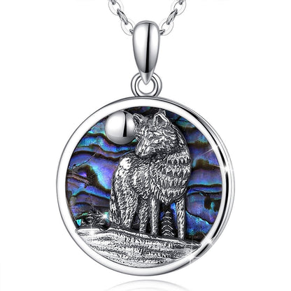 Collier en argent sterling 925 loup arctique