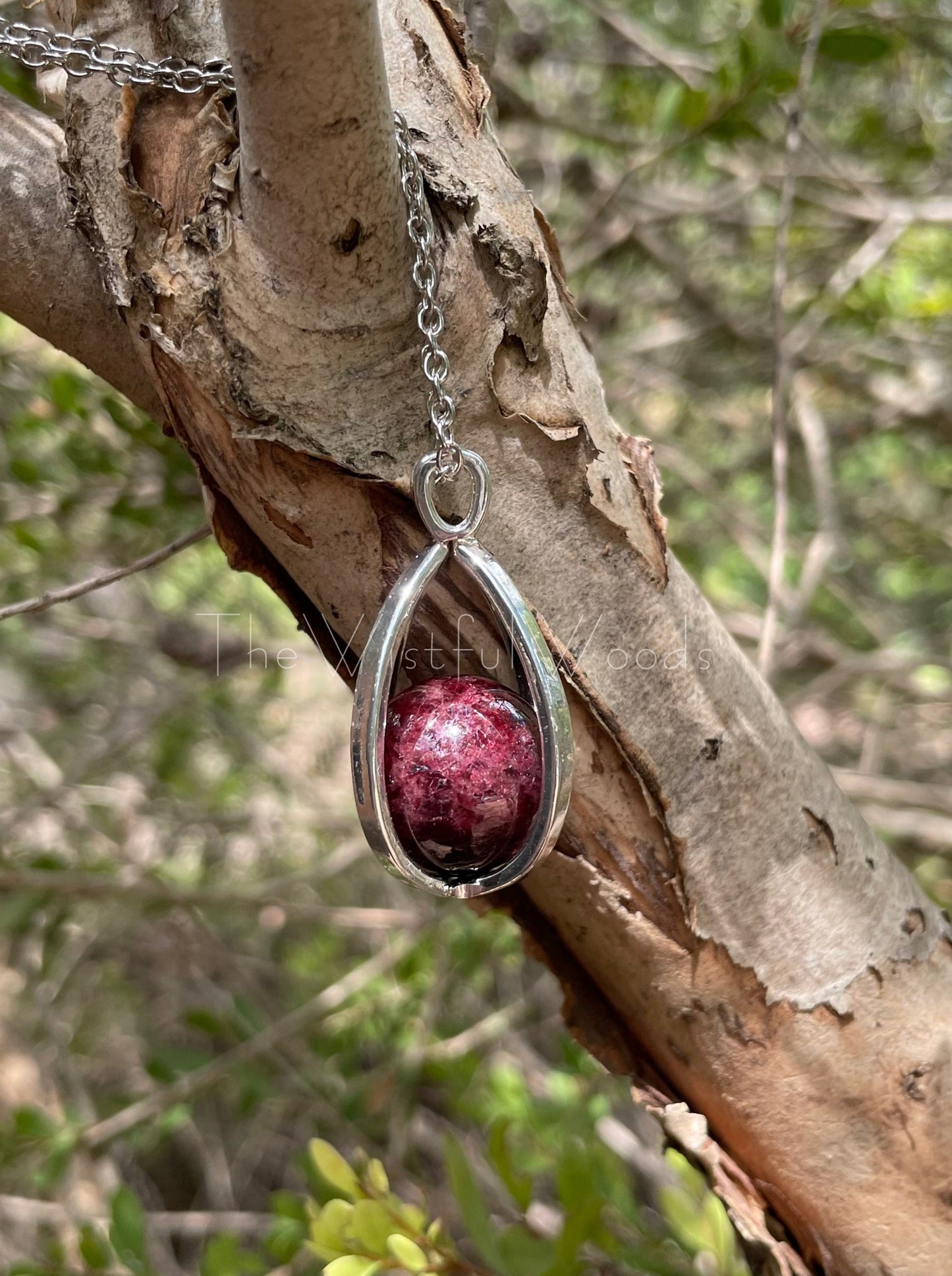 Blood Garnet Crystal Ball Necklace