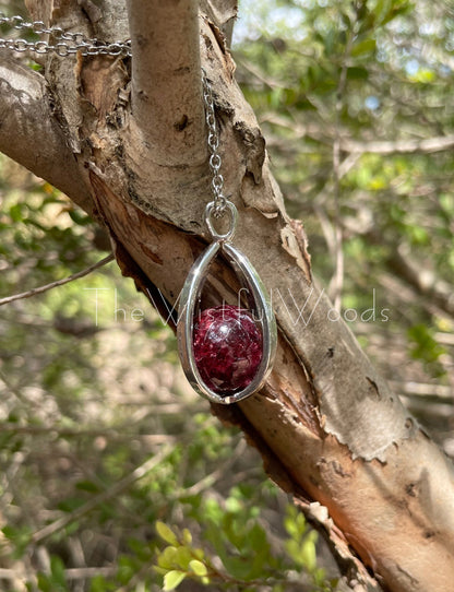 Blood Garnet Crystal Ball Necklace