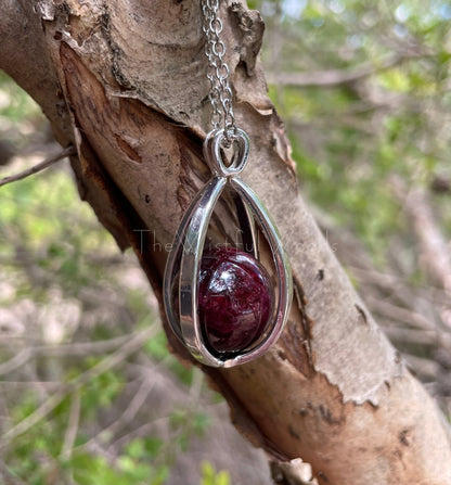 Blood Garnet Crystal Ball Necklace