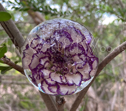 Purple Carnation in Resin