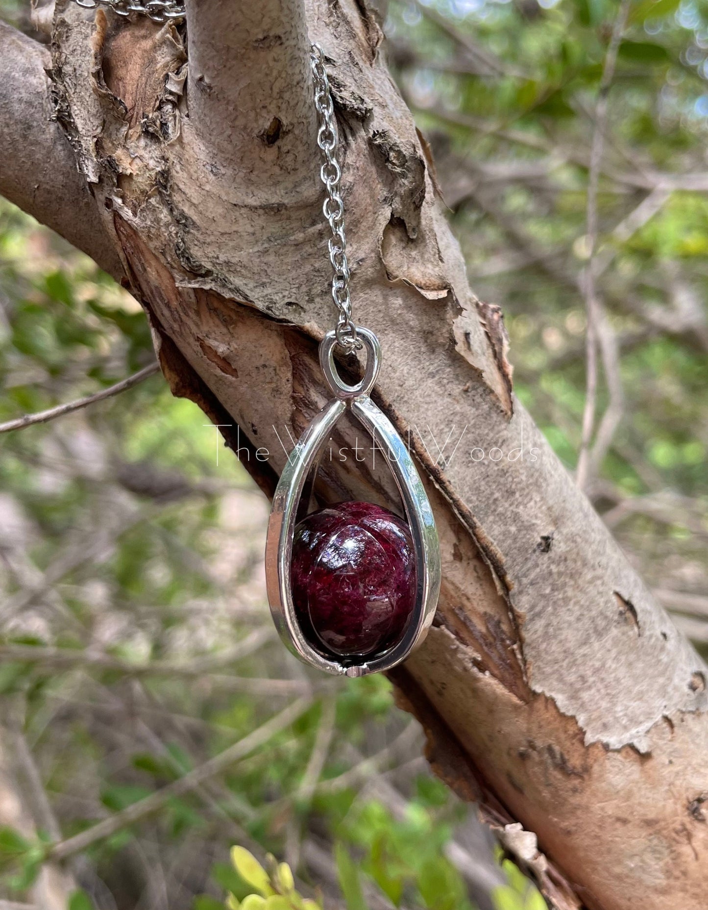 Blood Garnet Crystal Ball Necklace