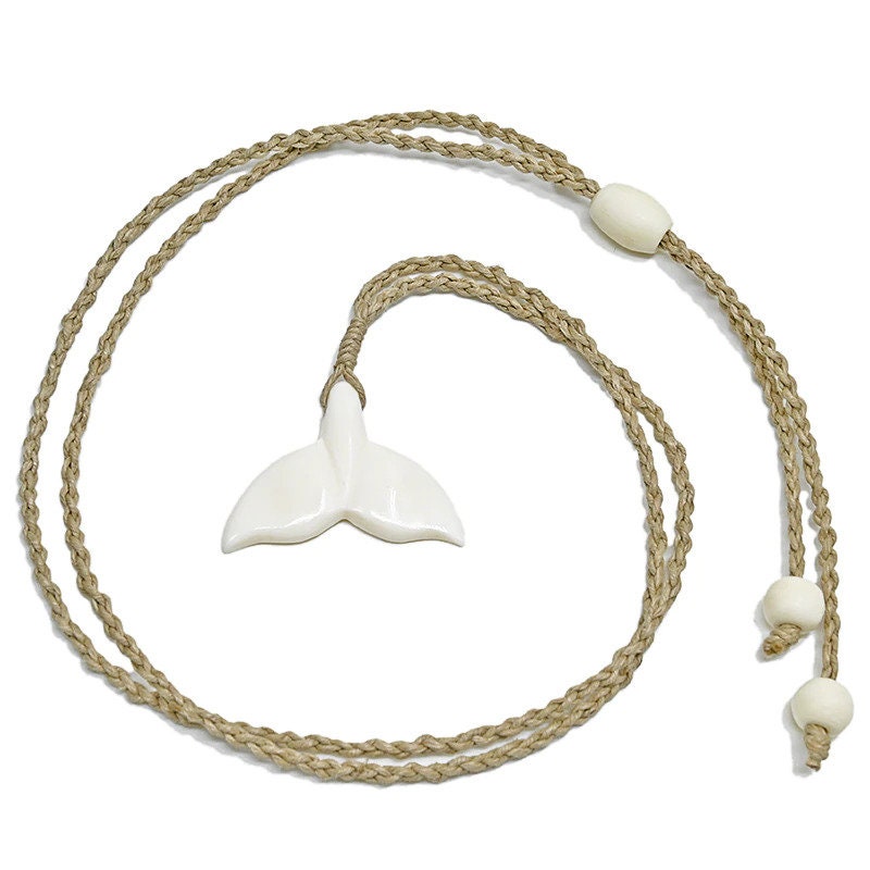 Whale Tail Carved Bone Pendant