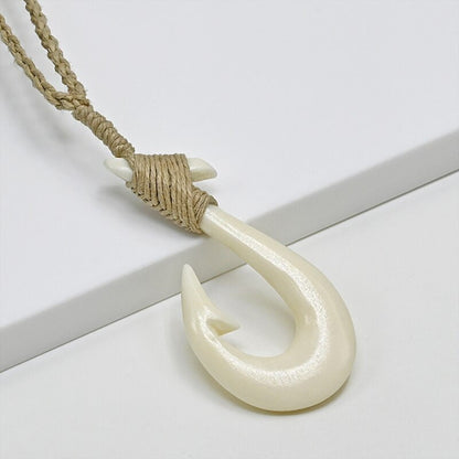 Maori Hook Carved Bone Pendant