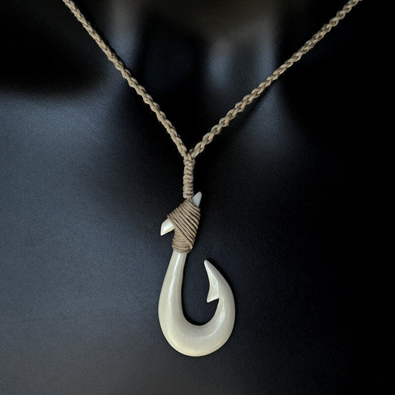 Maori Hook Carved Bone Pendant