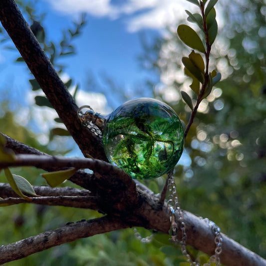 Pendentif de terrarium en mousse de forêt elfique