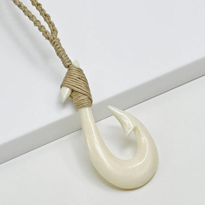 Maori Hook Carved Bone Pendant