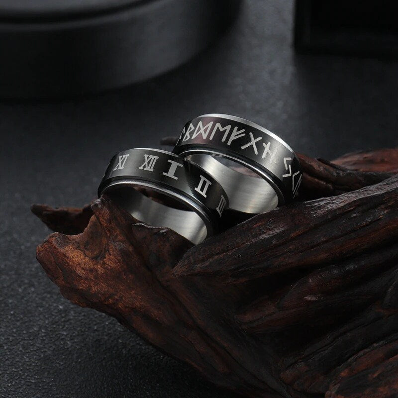 Viking Runes Spinner Ring