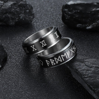 Viking Runes Spinner Ring