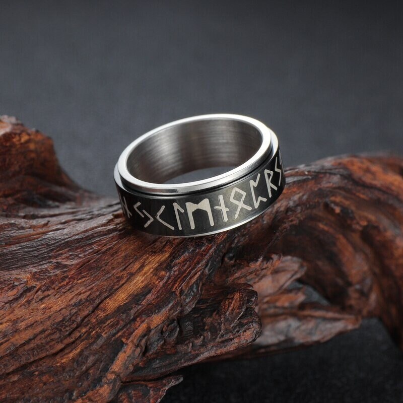 Viking Runes Spinner Ring