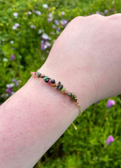 Dainty Gold Rainbow Chakra Bracelet