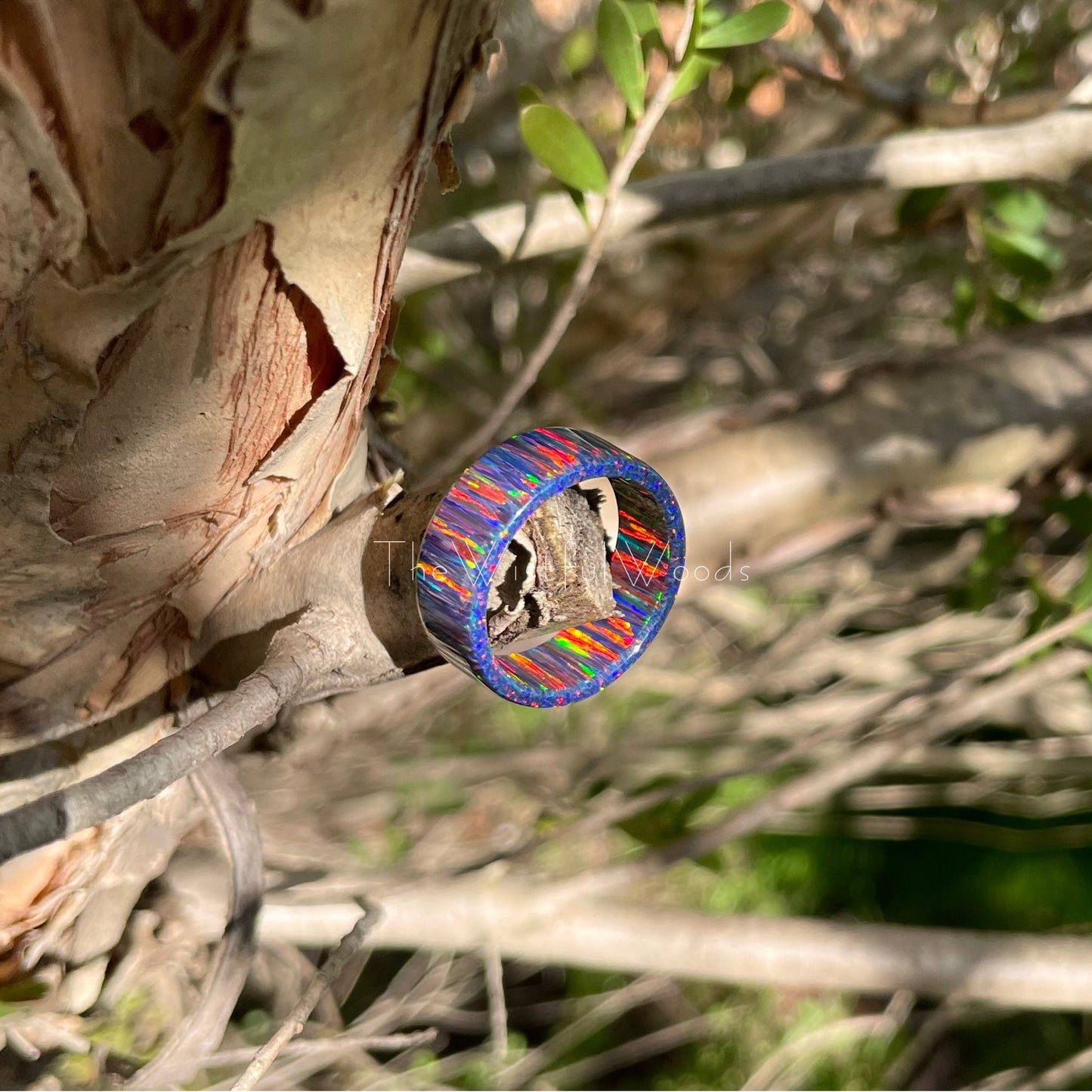 Solid Black Opal Ring