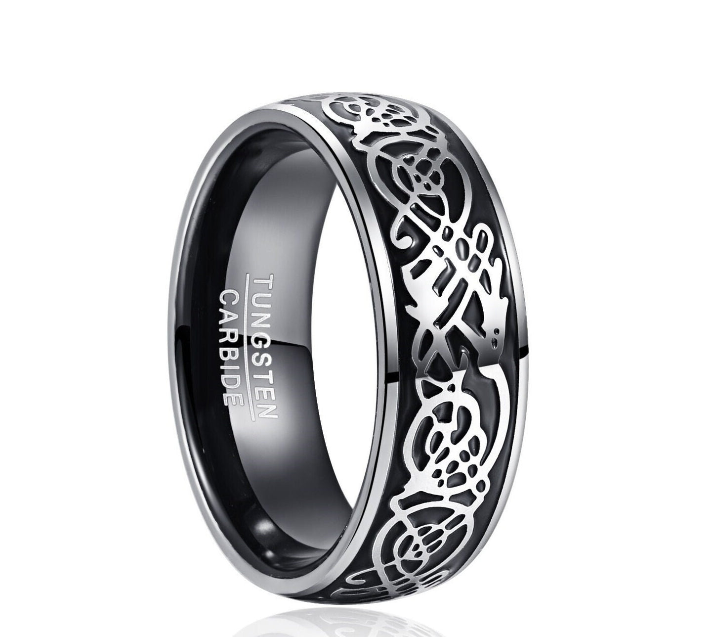 3D Embossed Tribal Tungsten Dragon Ring