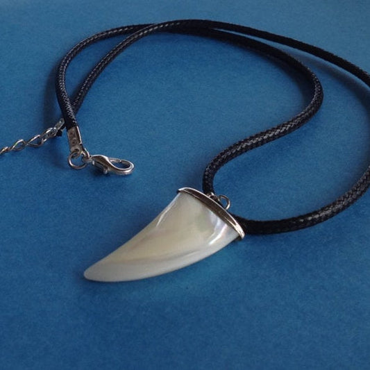 Mother of Pearl Shark Tooth Necklace