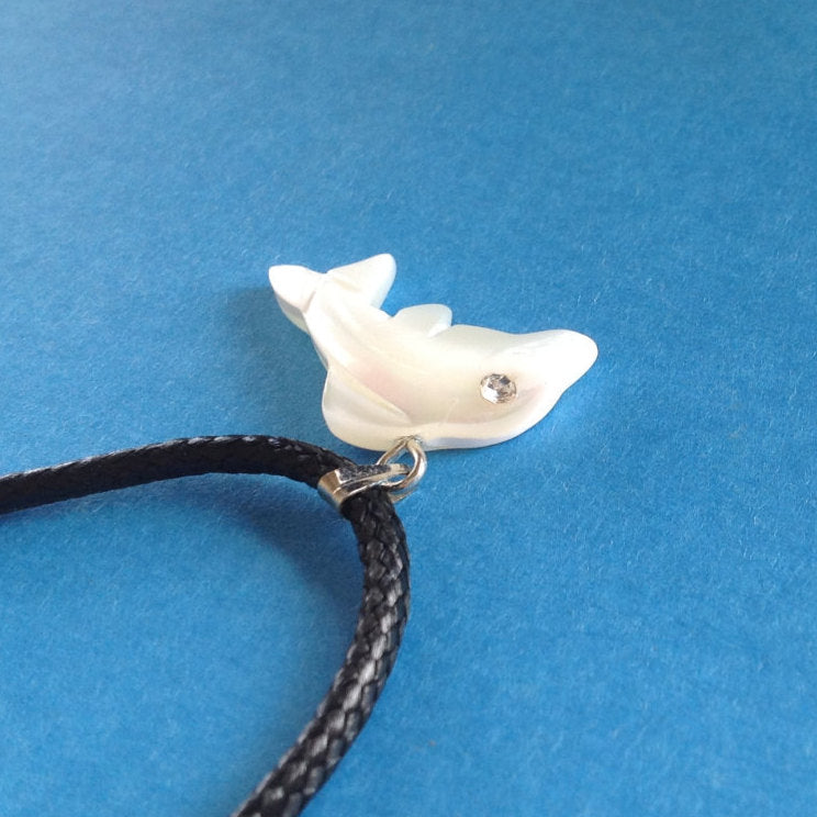 Mother of Pearl Dolphin Necklace