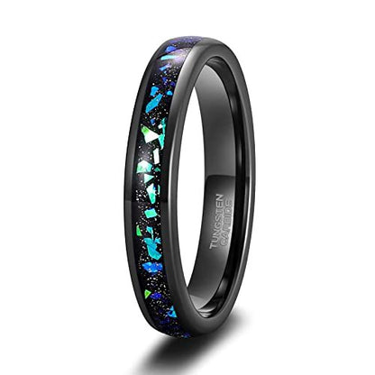 Couples Galaxy Ring Set Tungsten Wedding Rings