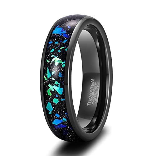 Couples Galaxy Ring Set Tungsten Wedding Rings