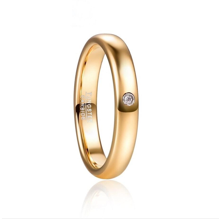 What is a gypsy ring – gold Tungsten with flush set cubic zirconia and domed band.